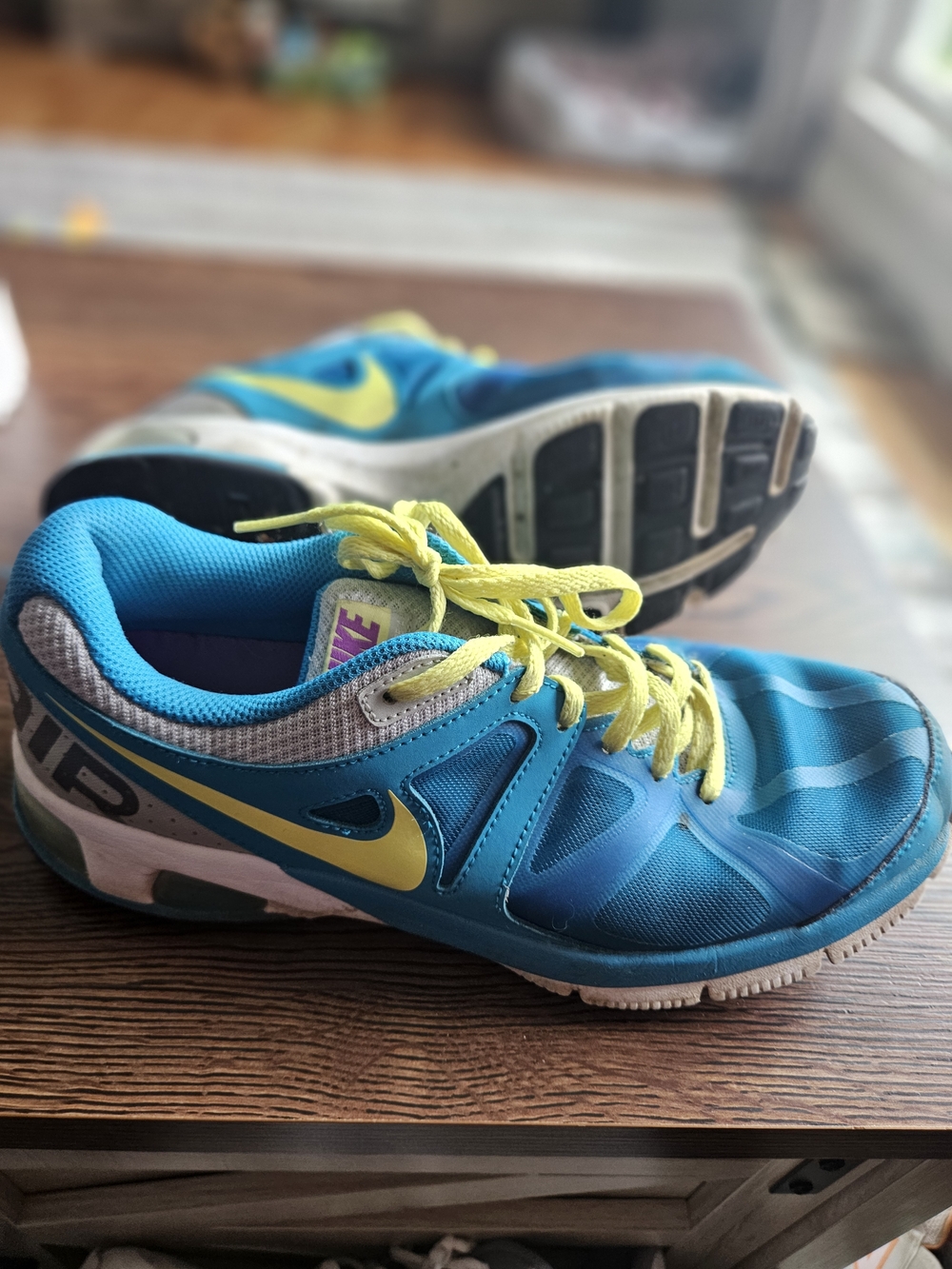 Nike Teal and Yellow Athletic Sneakers